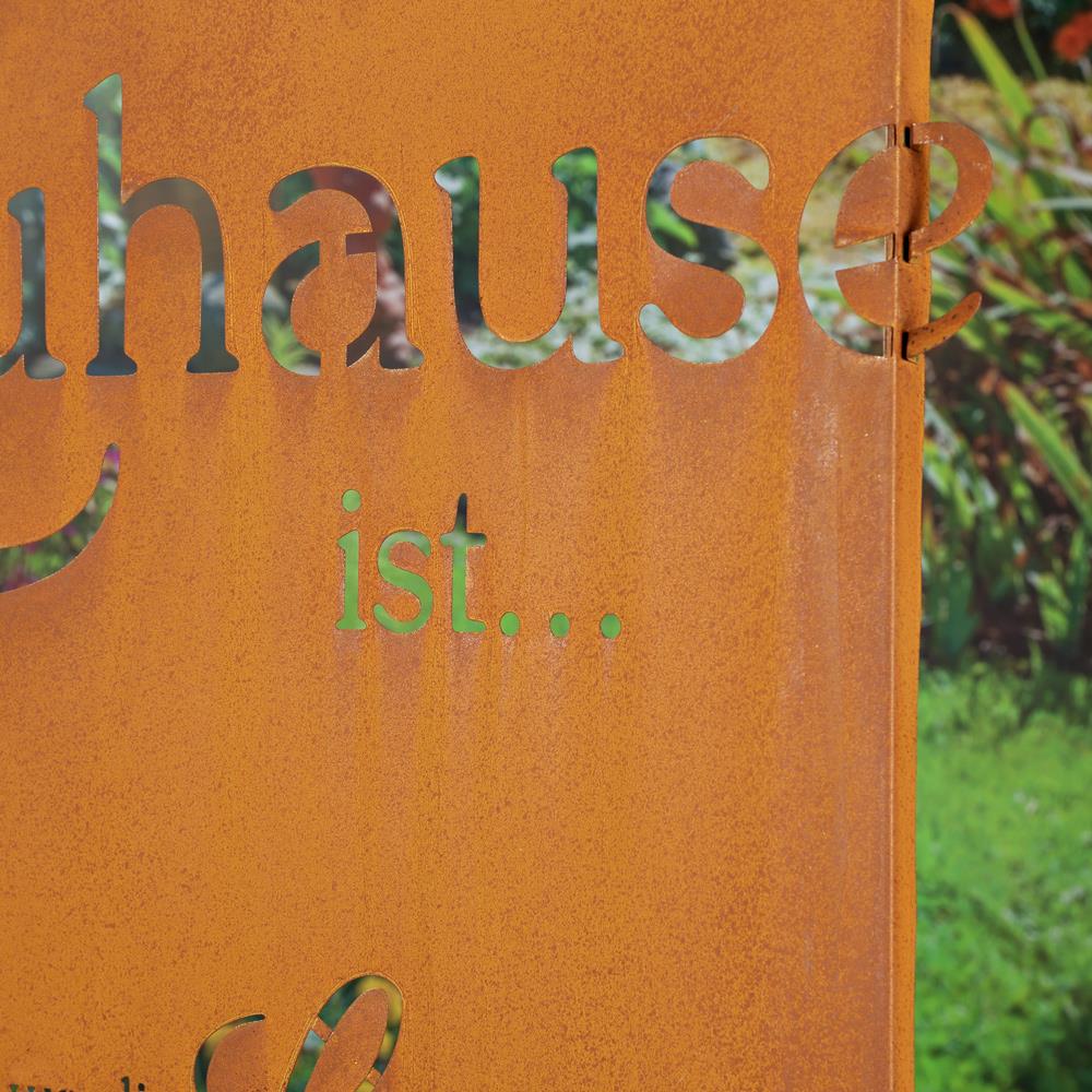 Garten Dekoschild aus Edelrost Zuhause ist&hellip;